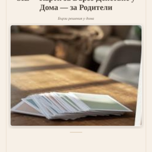 SIE™ Карти за Бързо Действие у Дома — за Родители